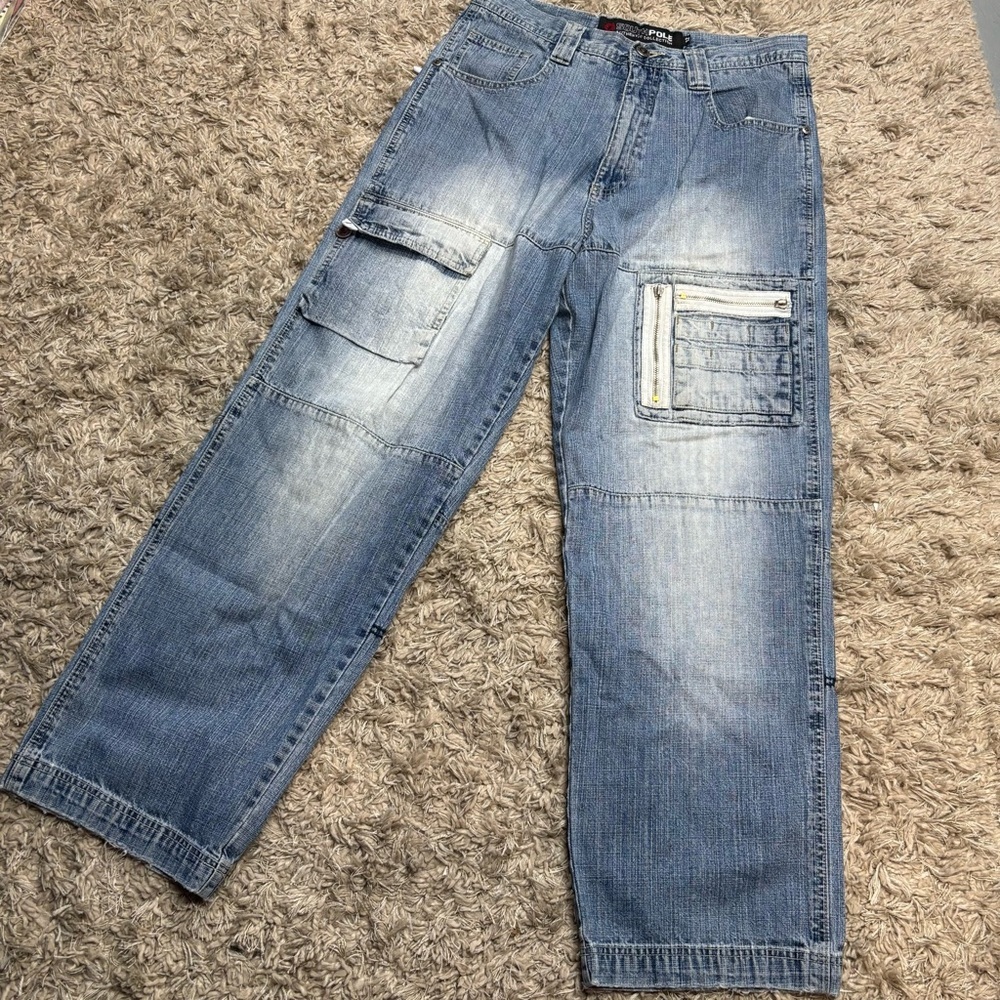 SOUTH POLE LIGHT BLUE FADED DENIM JEANS SIZE 32 - Picture 1 of 14